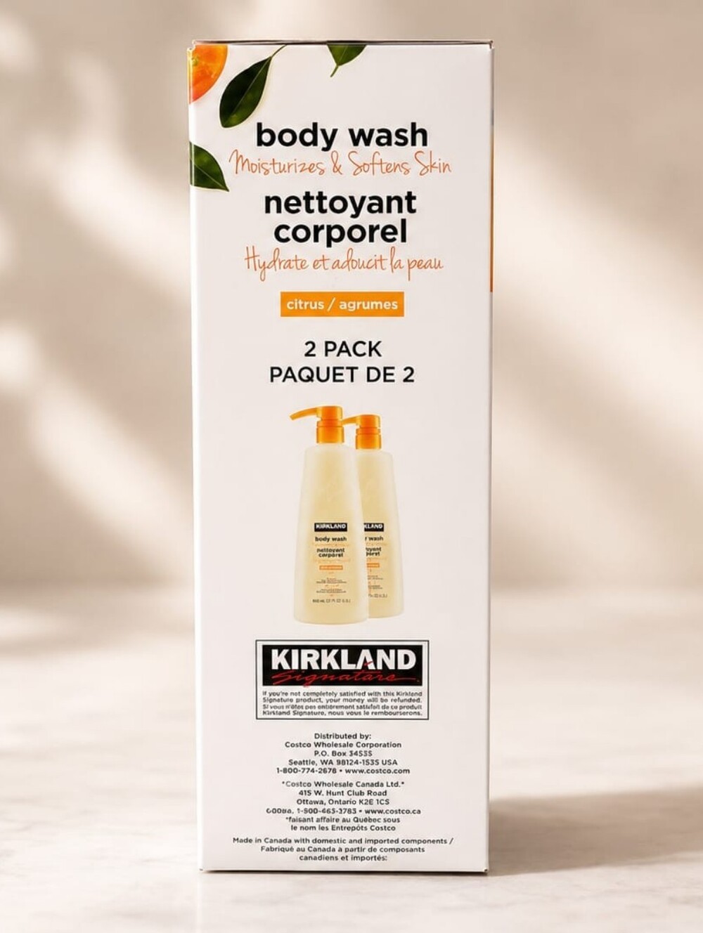Kirkland Signature Citrus Body Wash Twin Pack - White & Orange - Picture 4 of 4